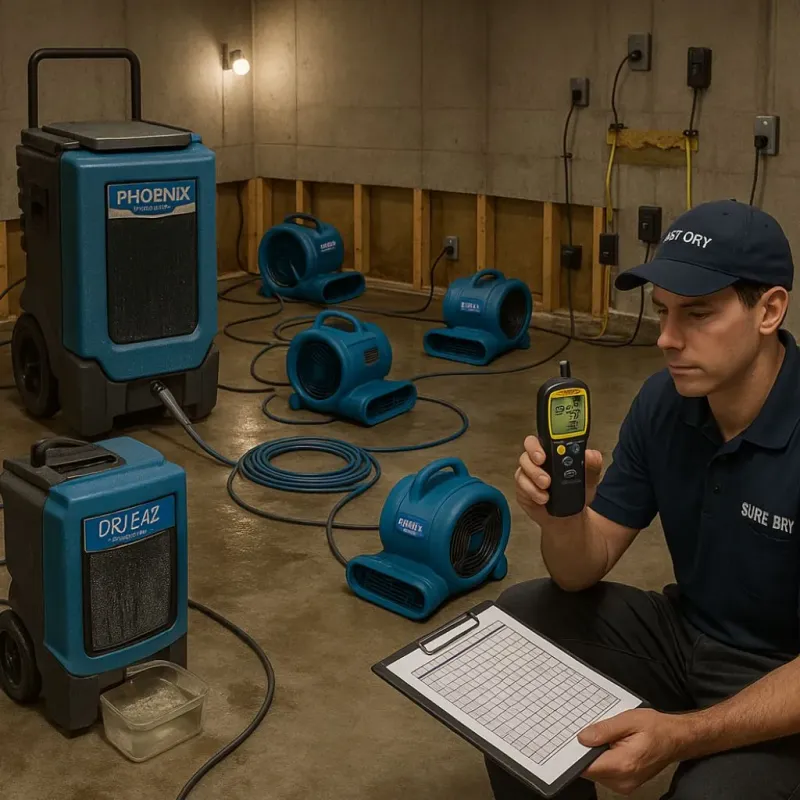 Structural Drying and Dehumidification process in Irion County, TX